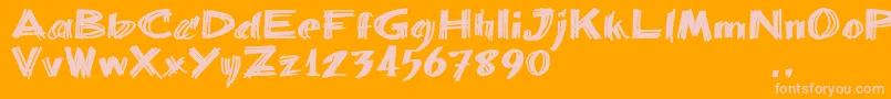 Bbartrial-Schriftart – Rosa Schriften auf orangefarbenem Hintergrund