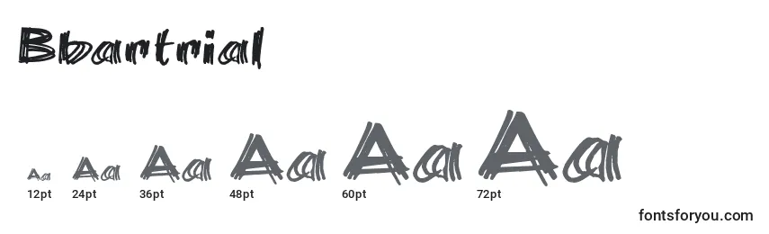 Размеры шрифта Bbartrial (107002)