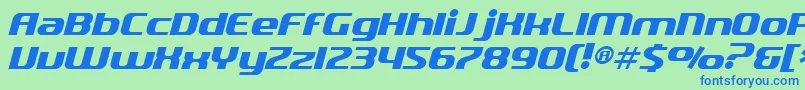 Weitere Informationen zur SfQuartziteItalic-Schriftart SfQuartziteItalic-Schriftart – Blaue Schriften auf grünem Hintergrund