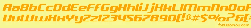 Fonte SfQuartziteItalic – fontes laranjas em um fundo amarelo