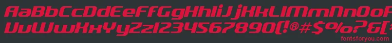 SfQuartziteItalic Font – Red Fonts on Black Background