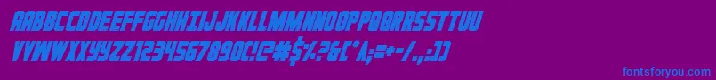 フォントIronforgecondital – 紫色の背景に青い文字