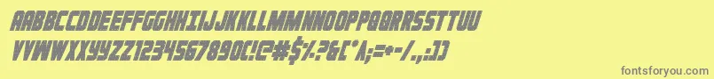フォントIronforgecondital – 黄色の背景に灰色の文字