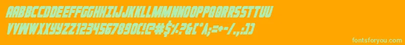 Шрифт Ironforgecondital – зелёные шрифты на оранжевом фоне
