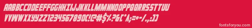 フォントIronforgecondital – 赤い背景にピンクのフォント