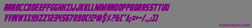 フォントIronforgecondital – 紫色のフォント、灰色の背景