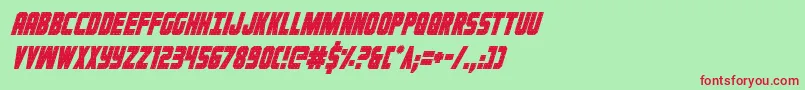 フォントIronforgecondital – 赤い文字の緑の背景