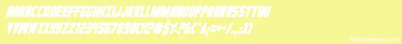フォントIronforgecondital – 黄色い背景に白い文字