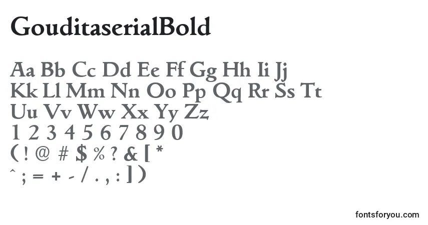 Schriftart GouditaserialBold – Alphabet, Zahlen, spezielle Symbole
