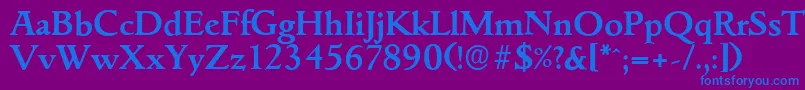 GouditaserialBold Font – Blue Fonts on Purple Background