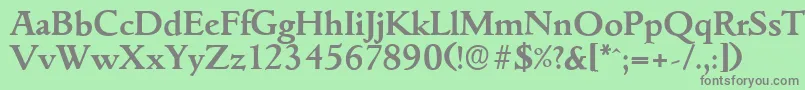 フォントGouditaserialBold – 緑の背景に灰色の文字