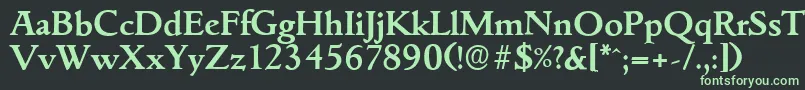 フォントGouditaserialBold – 黒い背景に緑の文字