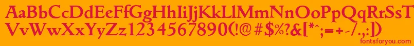 GouditaserialBold Font – Red Fonts on Orange Background