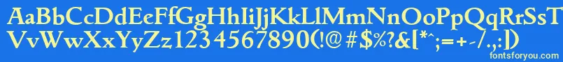 GouditaserialBold Font – Yellow Fonts on Blue Background