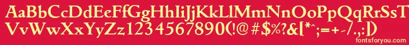 GouditaserialBold Font – Yellow Fonts on Red Background