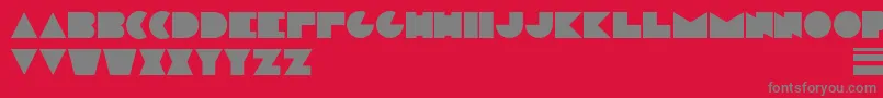 フォントModernplateBc – 赤い背景に灰色の文字
