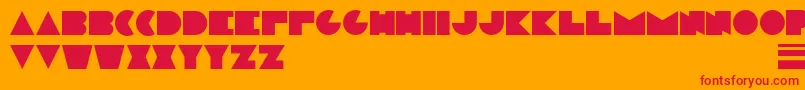 フォントModernplateBc – オレンジの背景に赤い文字