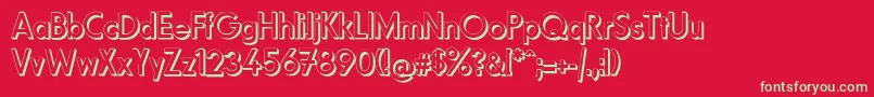 Fundamental3DBrigade-Schriftart – Grüne Schriften auf rotem Hintergrund