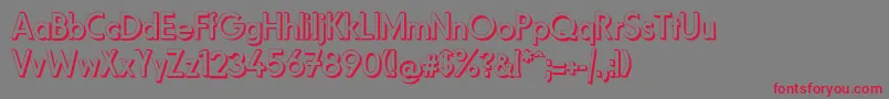 フォントFundamental3DBrigade – 赤い文字の灰色の背景