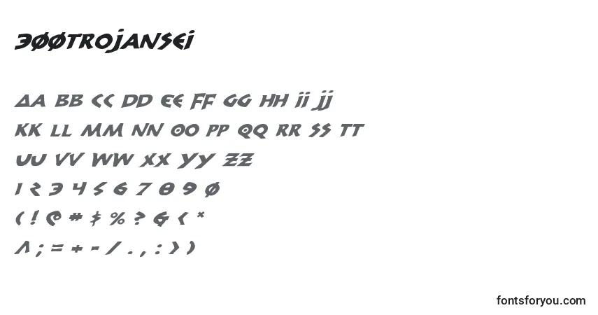 Czcionka 300trojansei – alfabet, cyfry, specjalne znaki