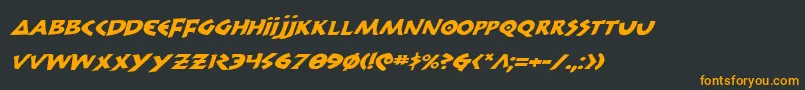 フォント300trojansei – 黒い背景にオレンジの文字