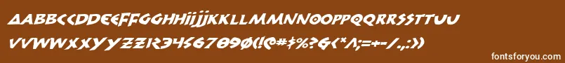 フォント300trojansei – 茶色の背景に白い文字