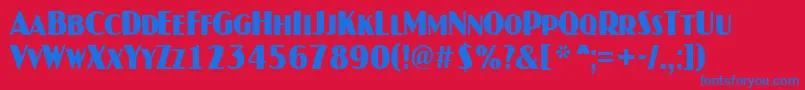 AJaspercapsnrBold Font – Blue Fonts on Red Background