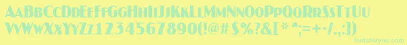 AJaspercapsnrBold-Schriftart – Grüne Schriften auf gelbem Hintergrund