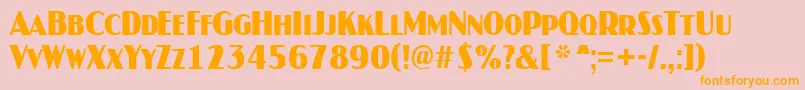 Czcionka AJaspercapsnrBold – pomarańczowe czcionki na różowym tle