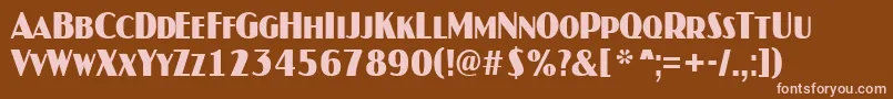 AJaspercapsnrBold-Schriftart – Rosa Schriften auf braunem Hintergrund