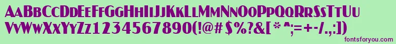 AJaspercapsnrBold Font – Purple Fonts on Green Background