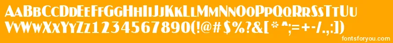 Fonte AJaspercapsnrBold – fontes brancas em um fundo laranja