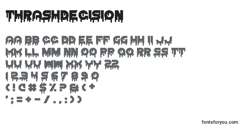 A fonte ThrashDecision – alfabeto, números, caracteres especiais