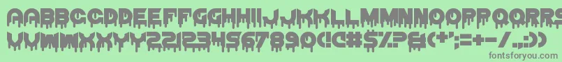 フォントThrashDecision – 緑の背景に灰色の文字