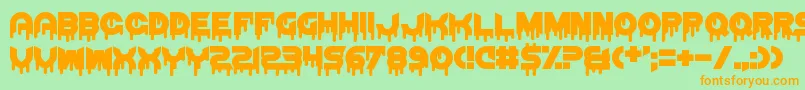 ThrashDecision Font – Orange Fonts on Green Background