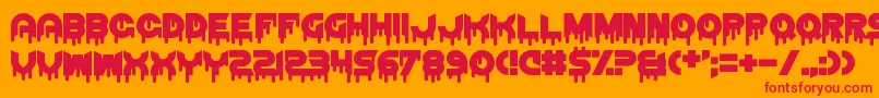 フォントThrashDecision – オレンジの背景に赤い文字