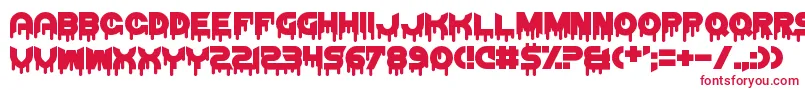 フォントThrashDecision – 白い背景に赤い文字