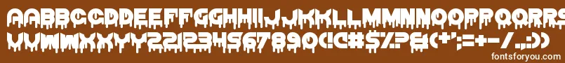 フォントThrashDecision – 茶色の背景に白い文字