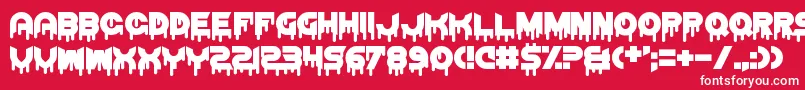 フォントThrashDecision – 赤い背景に白い文字