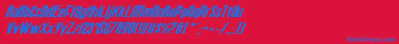 SisterEuropeWideItalic Font – Blue Fonts on Red Background