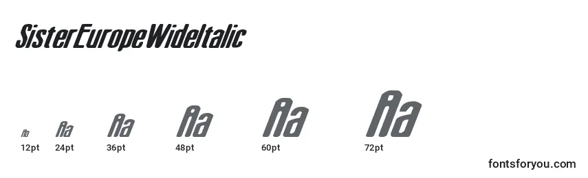 SisterEuropeWideItalic Font Sizes