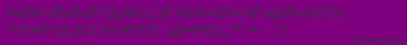 Happymonksmedievallookingscript-Schriftart – Schwarze Schriften auf violettem Hintergrund