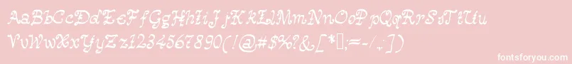 Happymonksmedievallookingscript Font – White Fonts on Pink Background