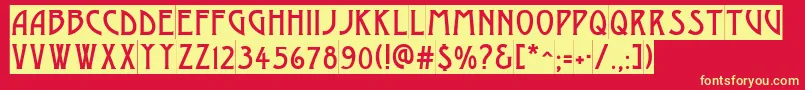 AModernosl Font – Yellow Fonts on Red Background