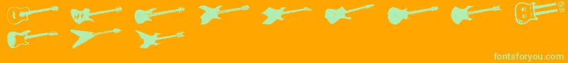 ScreamingGuitar Font – Green Fonts on Orange Background