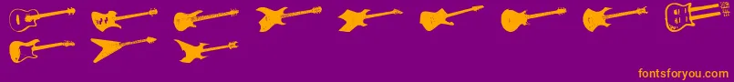 ScreamingGuitar Font – Orange Fonts on Purple Background