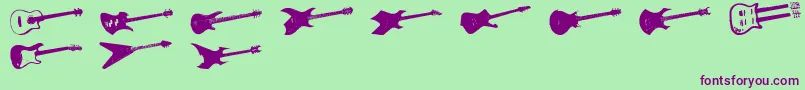 Police ScreamingGuitar – polices violettes sur fond vert