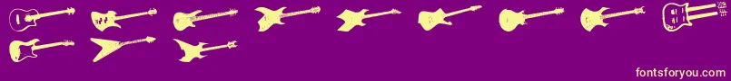 Fonte ScreamingGuitar – fontes amarelas em um fundo roxo