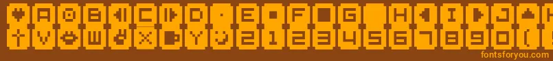 BmStampA9 Font – Orange Fonts on Brown Background
