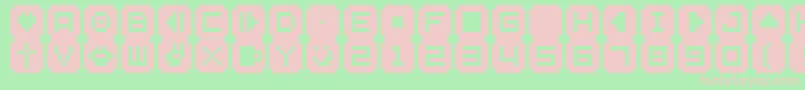 BmStampA9 Font – Pink Fonts on Green Background
